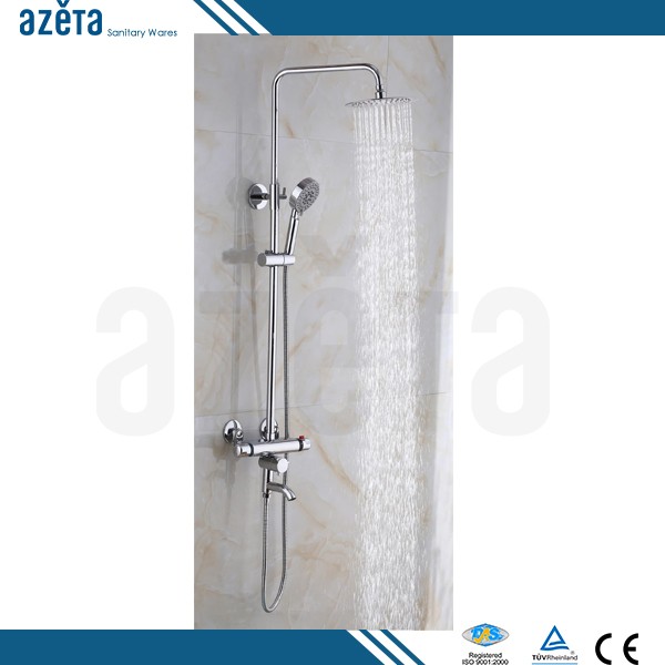 Bathroom Hot Cold Water Bath Faucet With Brass Cartridge Mixing Valve Thermostatic Shower Mixer Set