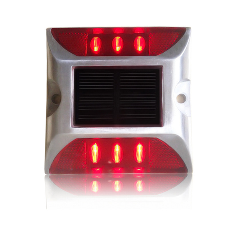 Solar aluminum LED road stud flashing light