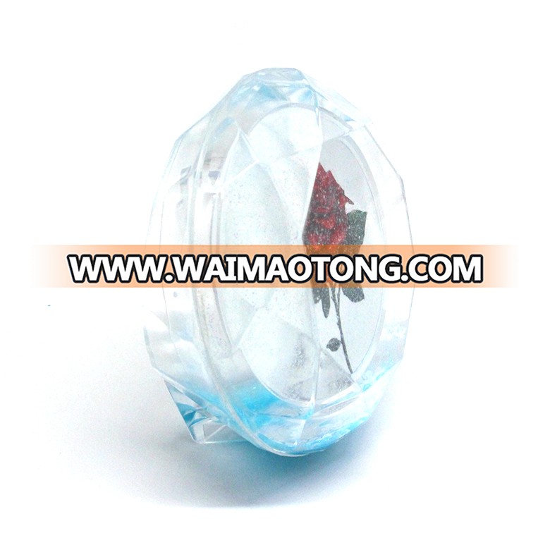 Wholesale diamond shape plastic water globe DIY picture insert photo frame snow globe