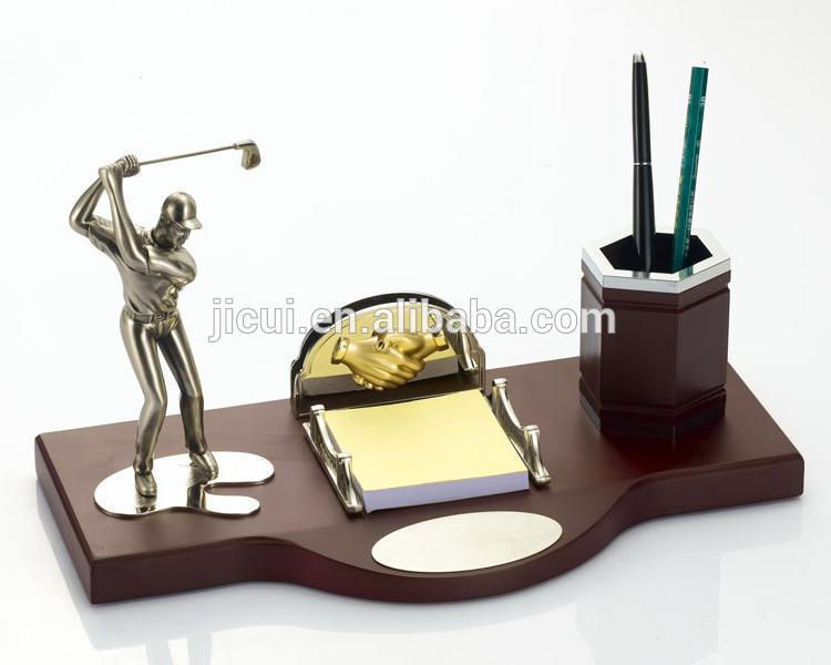 golf wood desktop for office gift clock