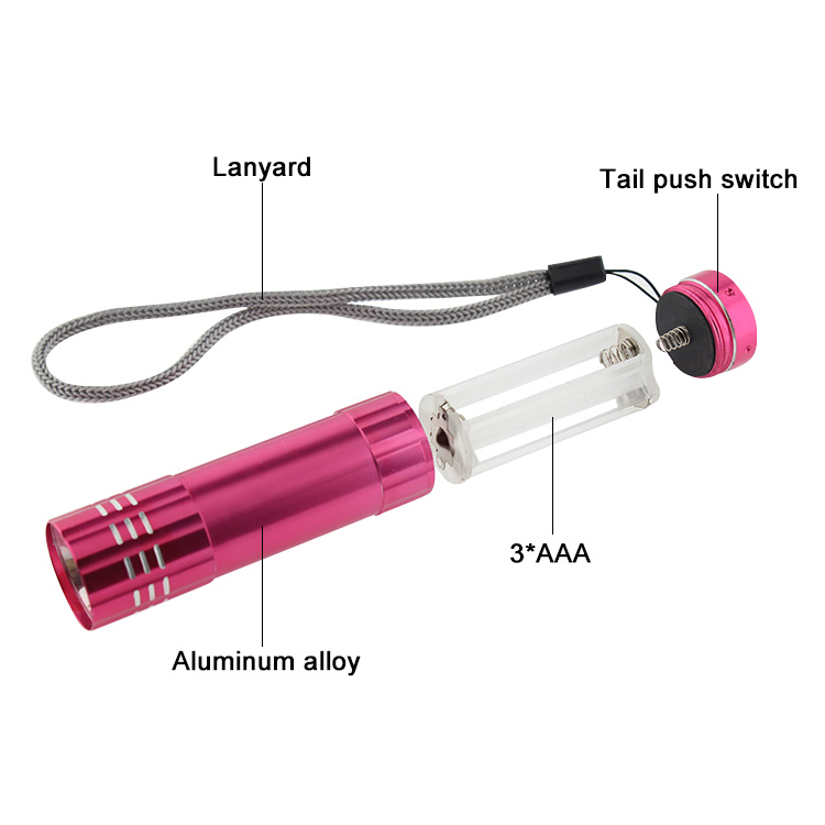 Supermarket hot sale classical mini aluminum led flashlight blister package mini aluminum flashlight