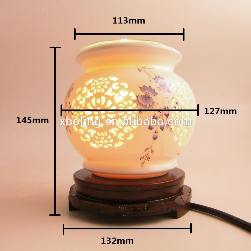 Wood Base Table Lamp Electrical Essential Oil Burner