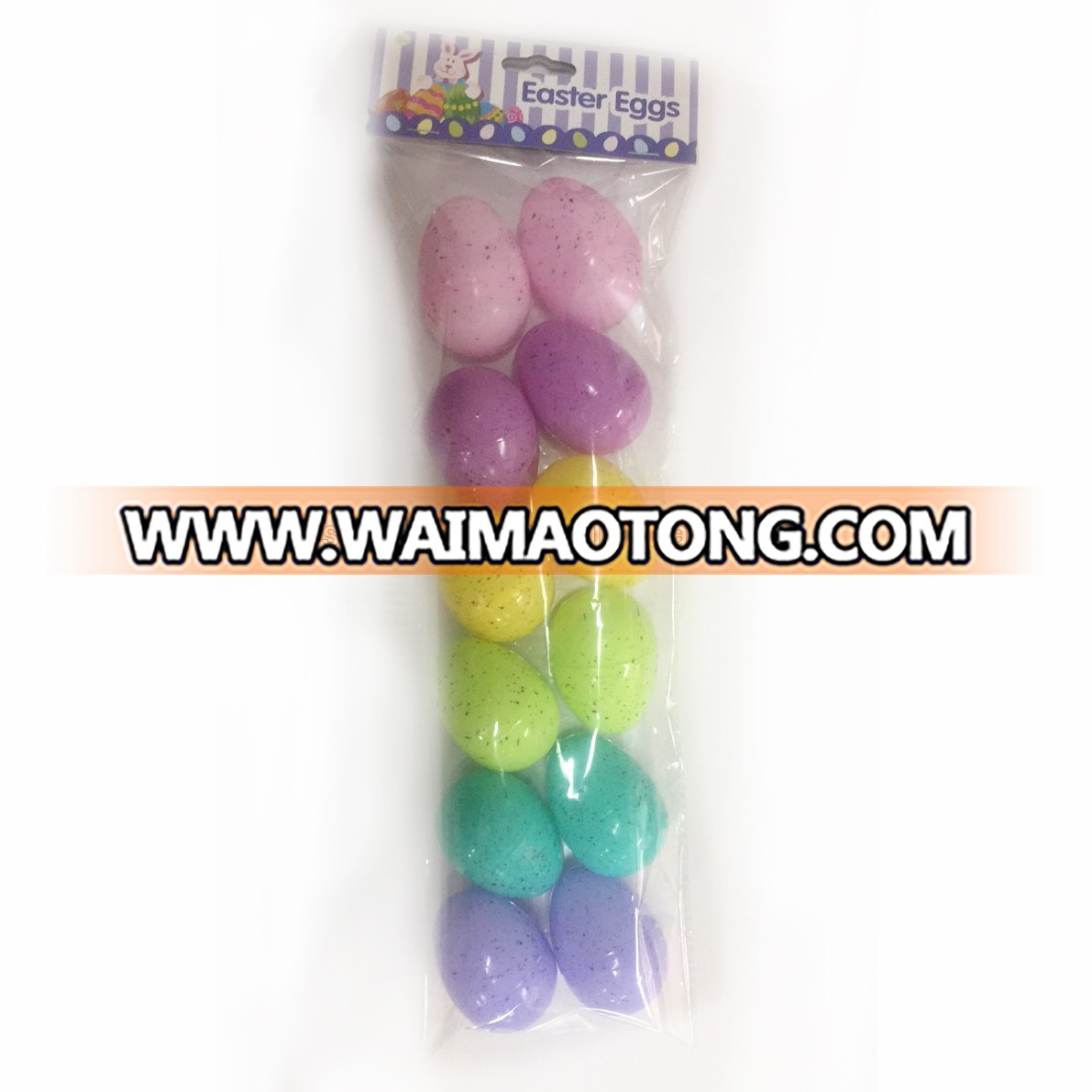 2019 New Design:Plastic Clear Egg with Metallic-Colorful glitter eggs