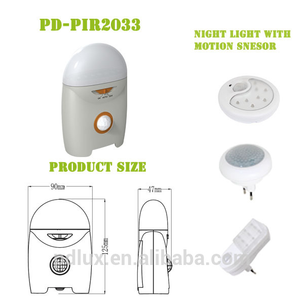 PDLUX 4*4.5 AA Battery Powered LED Night Light with motion sensor