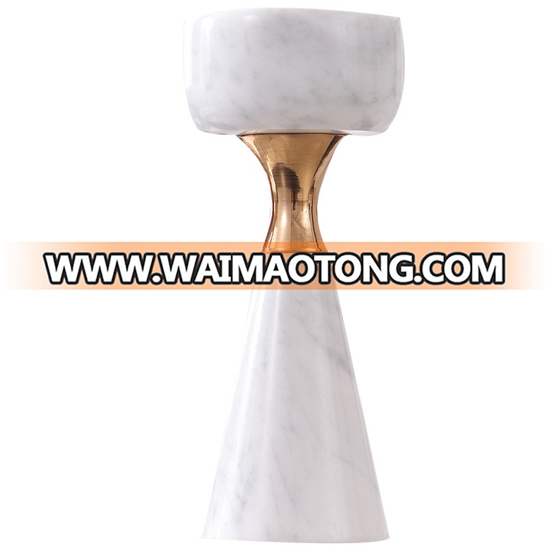 NO H019 marble white simple candle holder for home dining decor