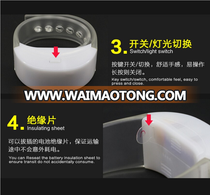 DMX 2.4Gprogrammable remote control led bracelets,Big party wireless remote control led bracelets DMX China factory