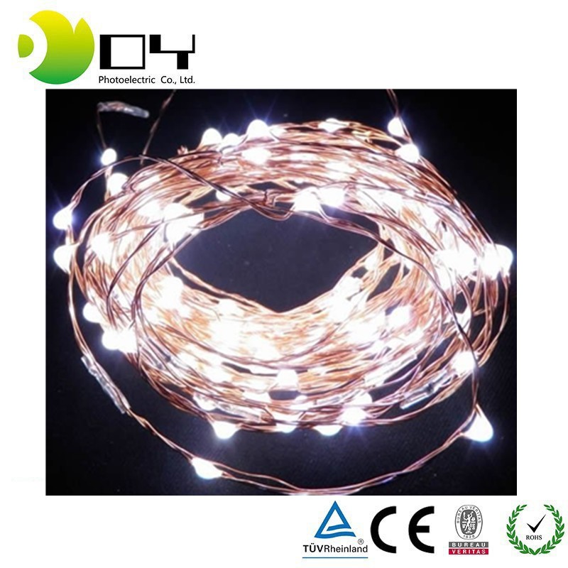 Battery operated yellow copper wire led string lights