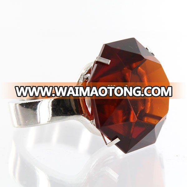 MH-C043 amber crystal napkin ring for home decorate