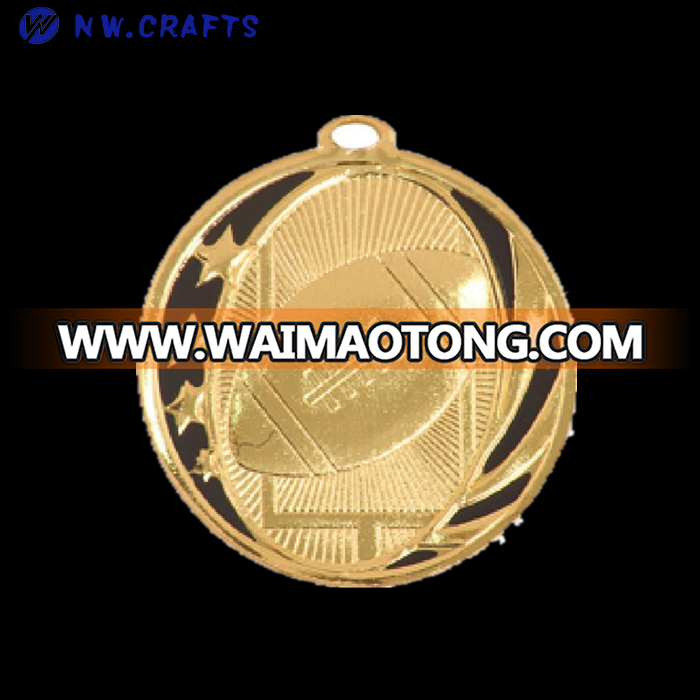 Hot sale metal American football zinc alloy plating rugby medals supply