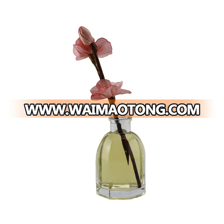 New Arrival  Custom Home Aroma Reed Diffuser Gift Set Glass Bottle With Flower