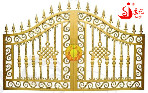 Courtyard iron gate with flower design from China