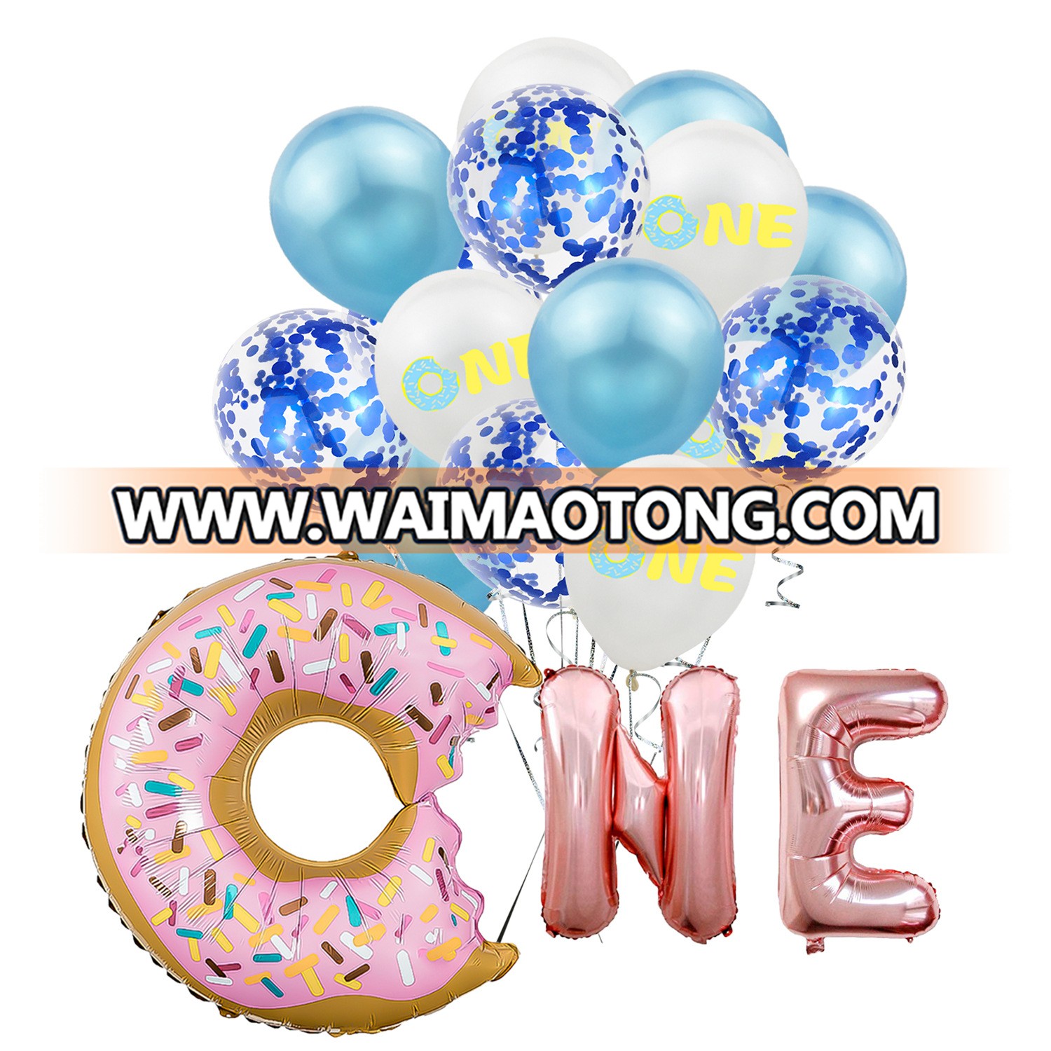 Amazon Hot Style Donut One Latex Balloon 1st Birthday Baby Christening Party Balloon Decoration