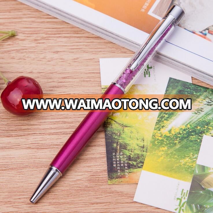 crystal metal body promotional advertising ballpoint pen business signature with crystal on top ball pen