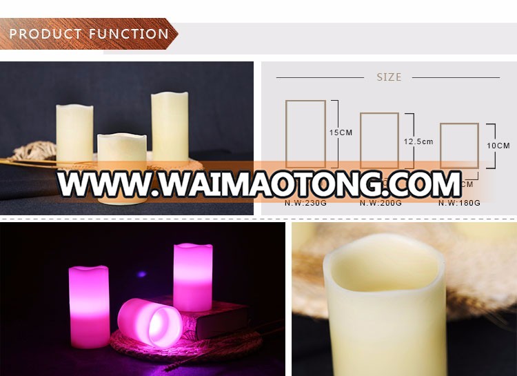 Flameless Color Changing Real Wax LED Candle Light Remote Control