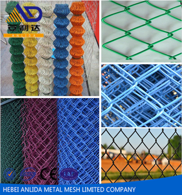 galvanized black pvc coated chain link fence