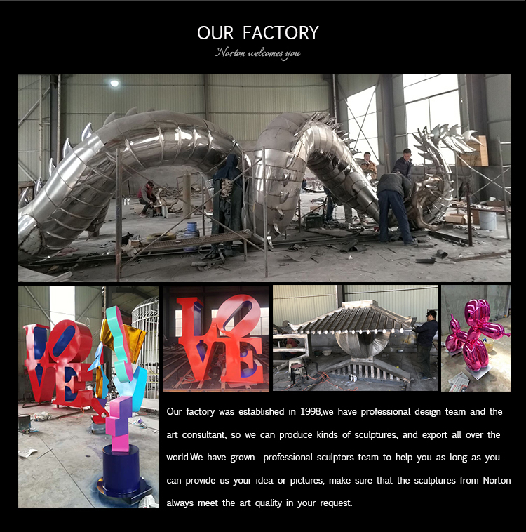 Hot sale art Outdoor Garden decoration stainless steel LOVE letter sculpture for sale NTST-618Y