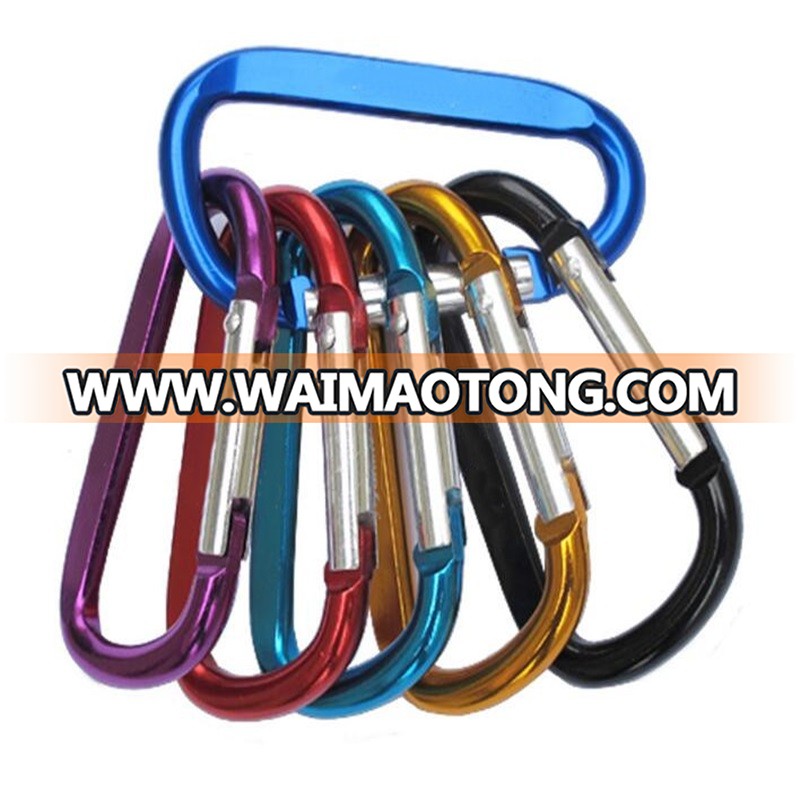 HXY custom color  aluminum d shape carabiner for keys, key carabiner wholesale for promotion