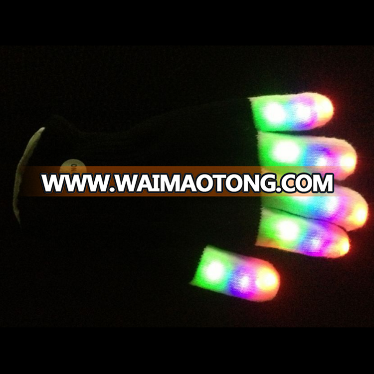 Black Color Christmas LED Finger Light Glove