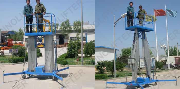 20 ft single mast aluminium hydraulic lift