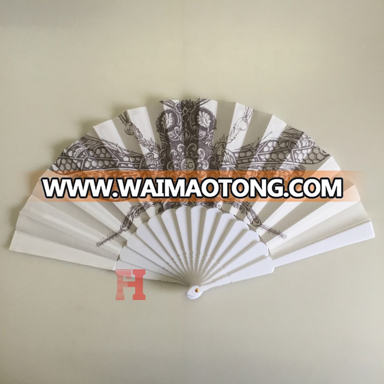 Hot products customized printed fabric plastic hand fan