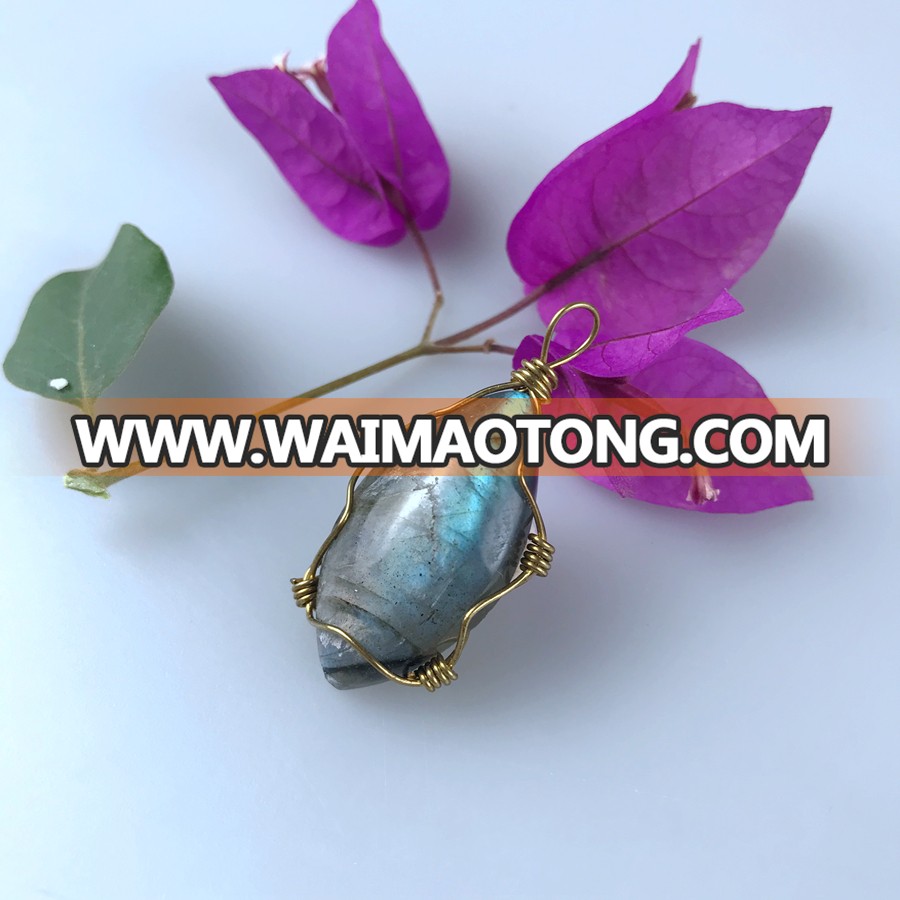 Hot handmade pendant labradorite stone pendant