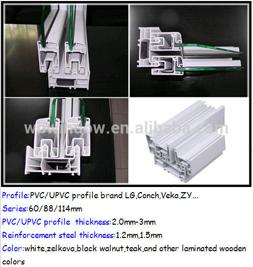 Chinese manufacturer pvc/upvc sliding patio door