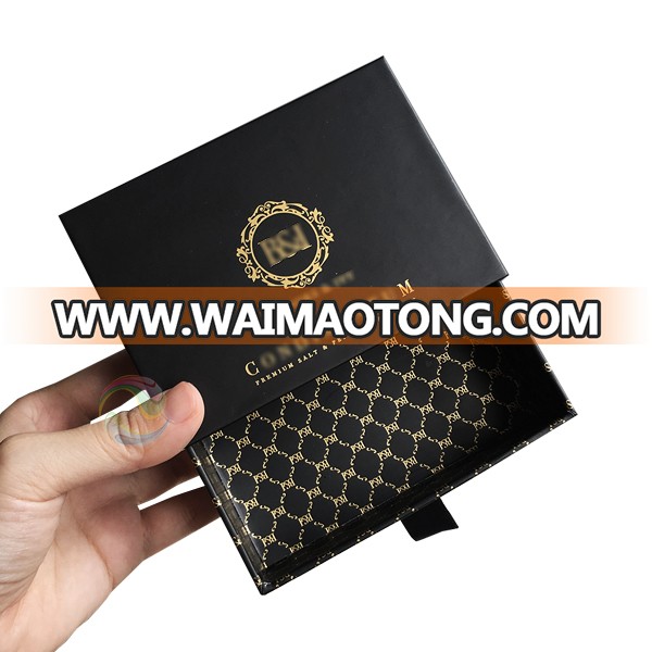 High Quality Black Custom LOGO Jewelry Gift Paper Sliding Drawer Cardboard Box