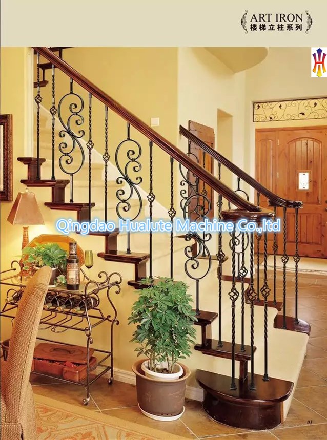 Household interier design spray-paint surface treatment wrought iron baluster