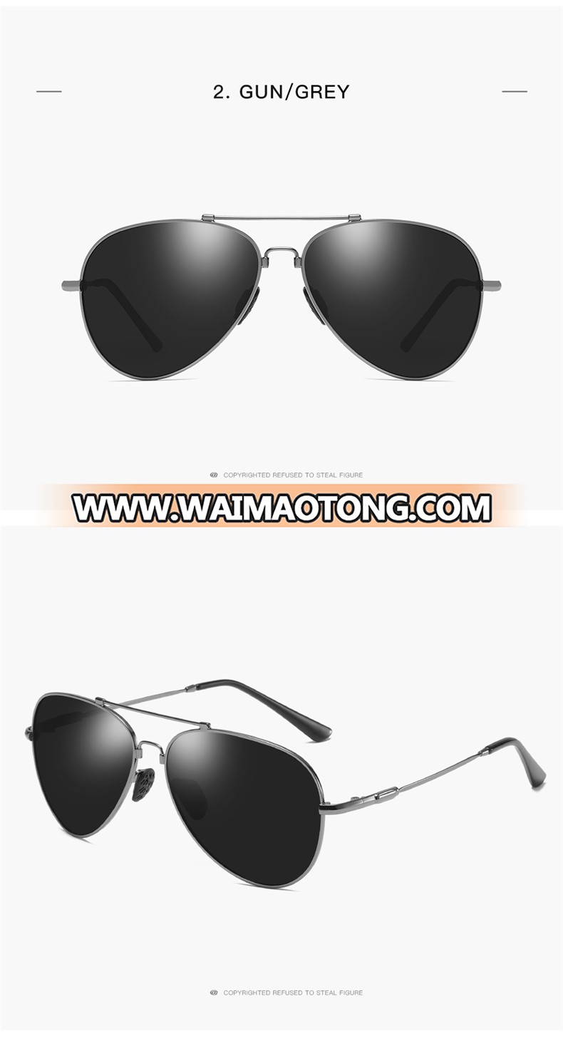 Wholesale Brand Design Oval Polarized Sunglasses Metal Frame UV400 Sun Glasses For Men