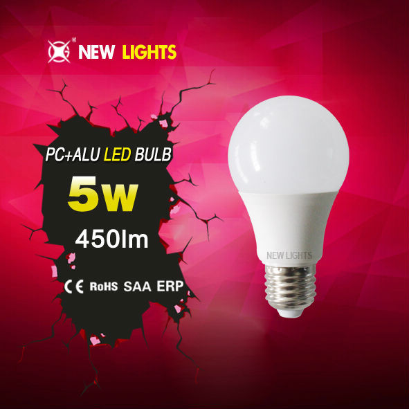 bright led light A60 5w e27 110v led bulb parts