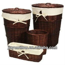 Plastic Wicker rattan laundry basket for dirty cloth