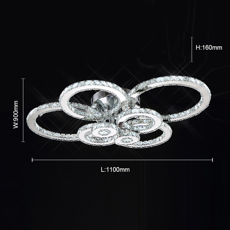 LED Modern K9 Clear Crystal Ceiling Light Pendant Lampe Chandelier Lighting