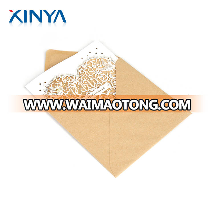 XINYA Trade Assurance Custom Design Personalized Luxury Laser Cut Wedding Invitation Card