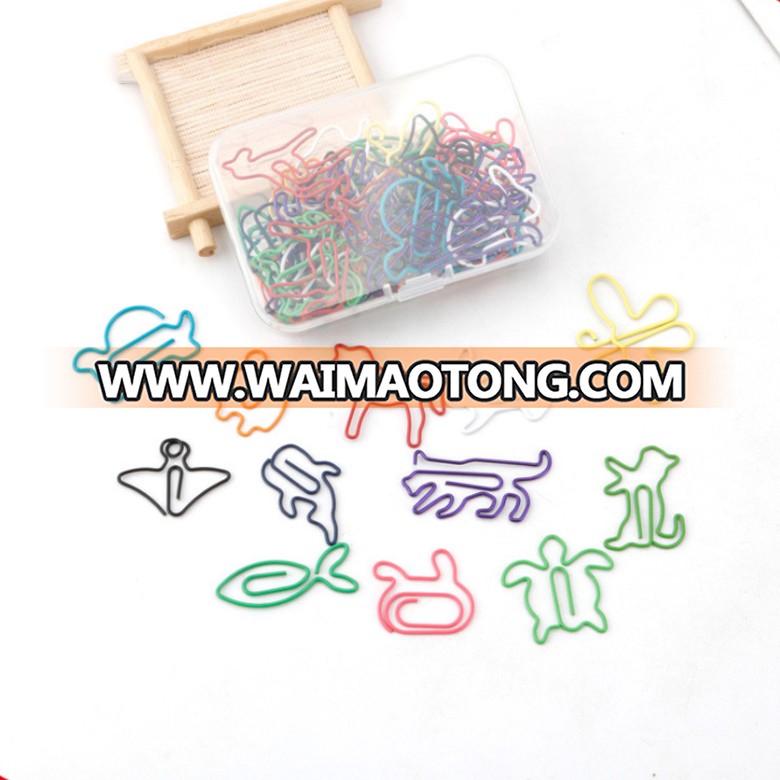 Custom cute animal cat shape stationery products rose gold paper clips