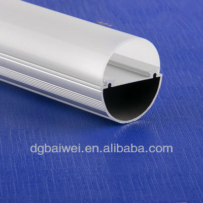 T10 round tube housing with 1/2 PC cover and 1/2 aluminum profile