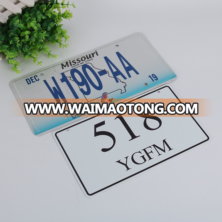 High Quality Security Logo Embossed Reflective Custom Aluminum Plate Number