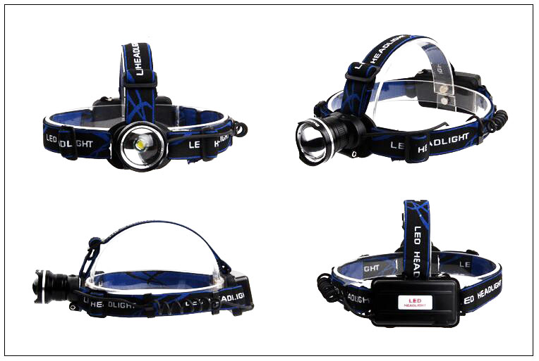 Factory direct 18650 fisheye headlights zoom XML-T6 light head light fishing head riding headlights