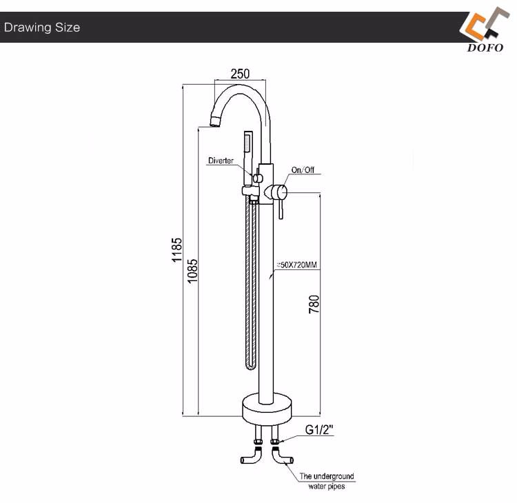 Europe style 59 brass single handle artistic bathroom bathtub faucet