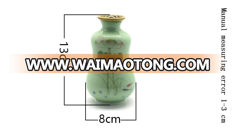 Ceramic traditional printing flower vase for home decor