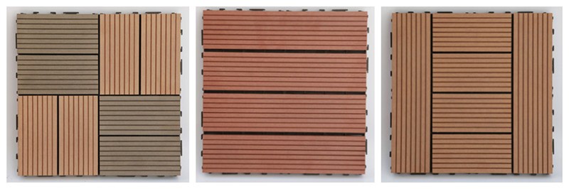 Clear-cut texture wood plastic composite WPC diy decking tile floor