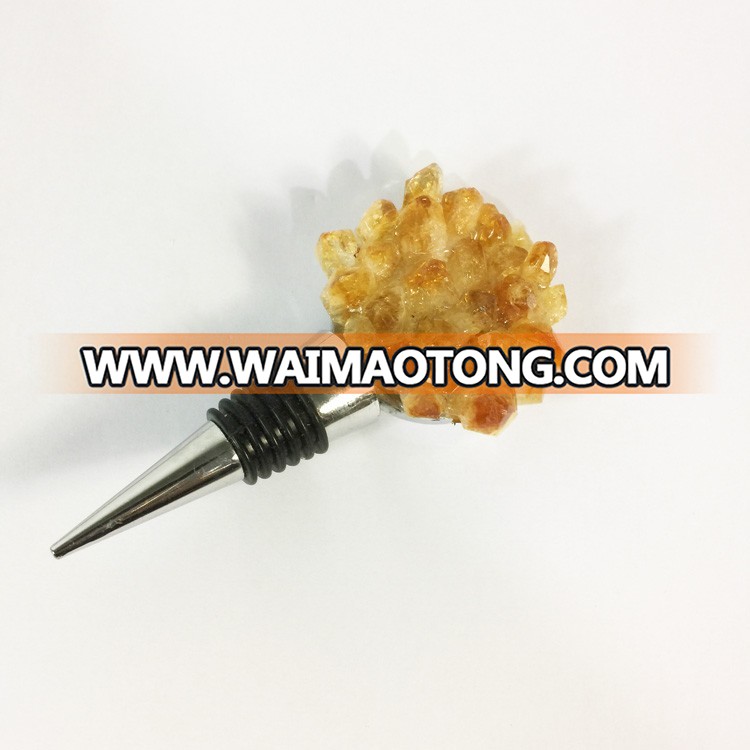 crystal citrine silicone wine bottle wine stopper