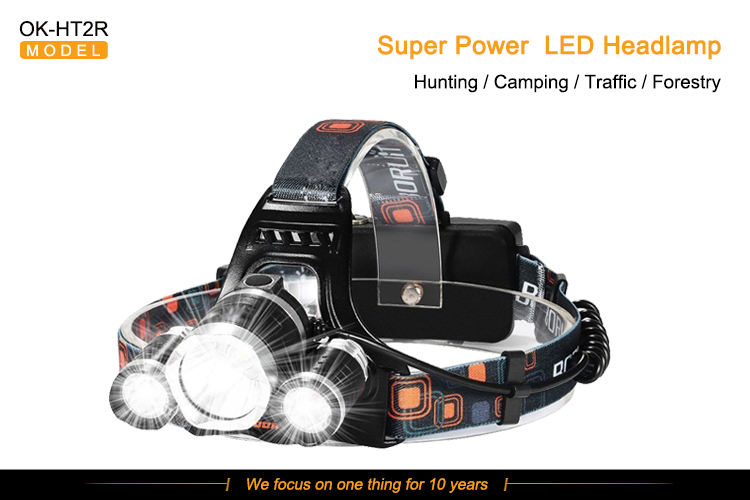 Waterproof Long Range Rechargeable 6000 Lumen Led High Power Headlamp