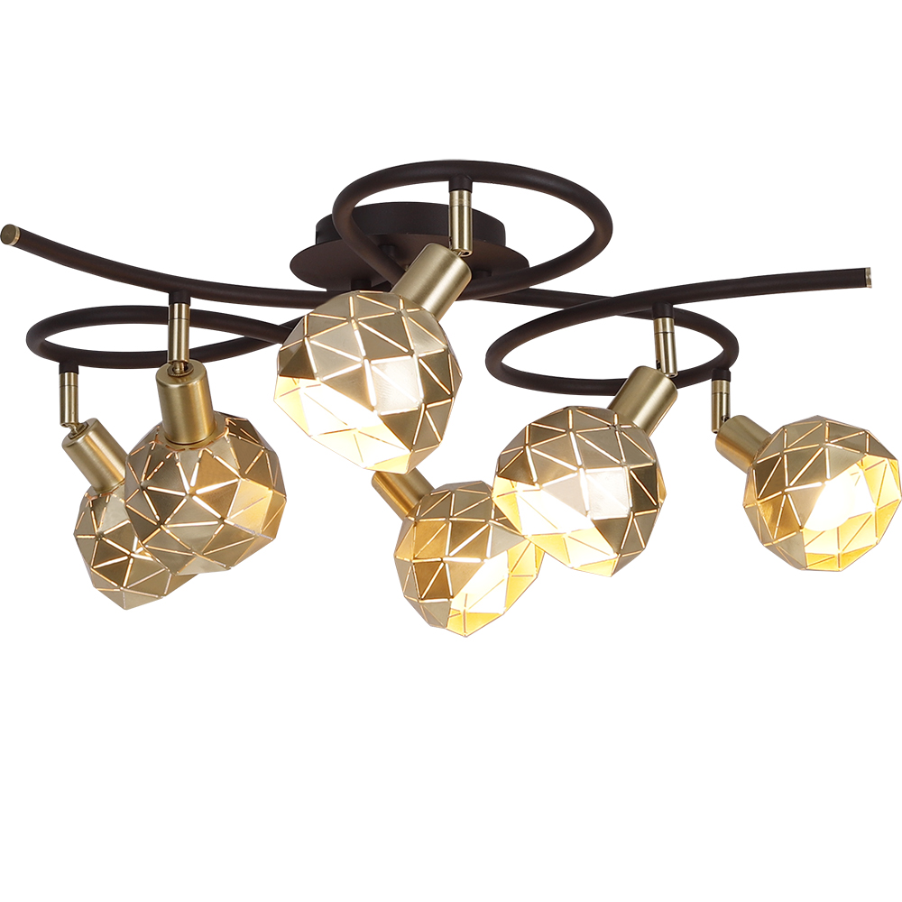 Postmodern Loft Golden Iron Art Vintage Industrial Wall Mounted Ceiling Light