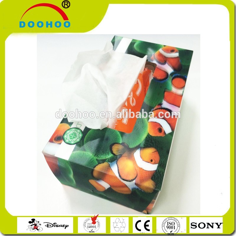 PET Lenticular folding tissue box with 3D lenticular effect