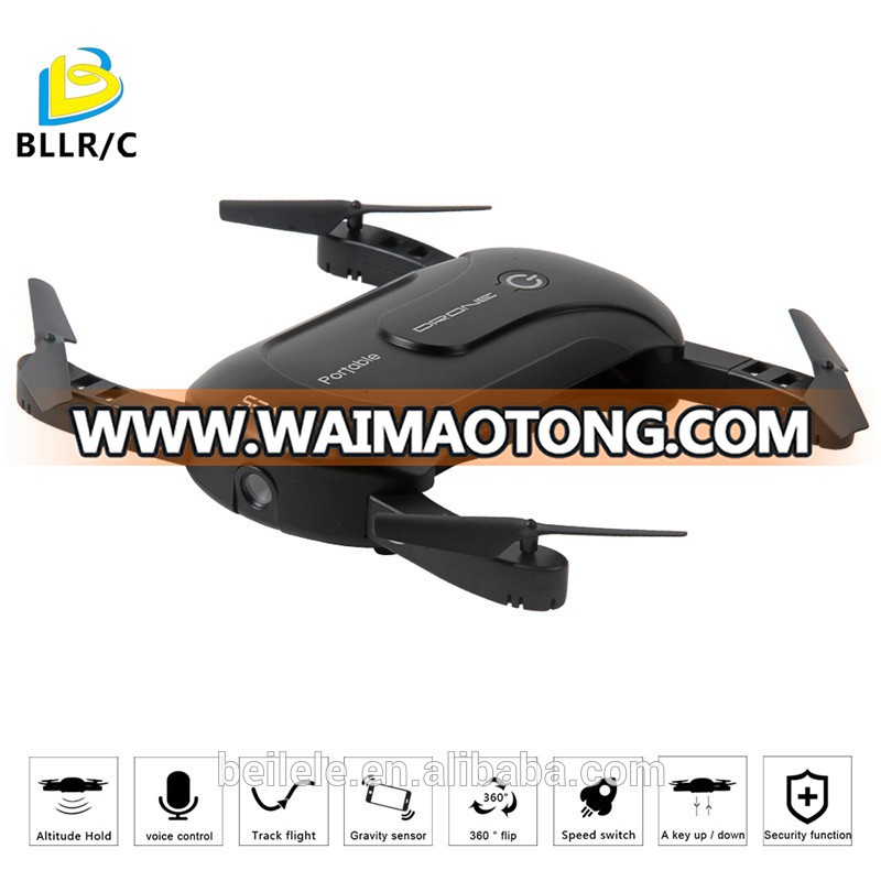 BLLRC T906W Foldable aircraft Wifi Phone Control Quadcopter with 0.3MP HD camera 360 degree rotation A key to return,Black