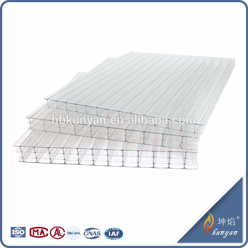 10 years quality safety 4mm twin wall greenhouse for wale