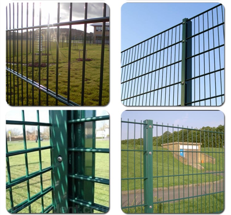 welded galvanized twin bar double horizontal wire mesh fence