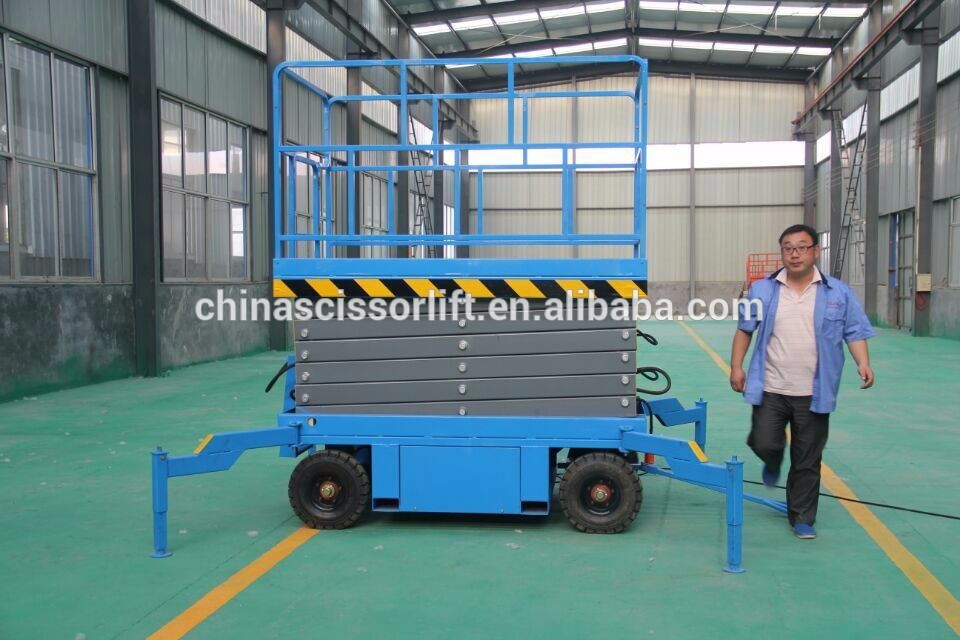 Electric scissor lift four wheels mobile scissor lift manual full rise scissor lif WLY0.5-10