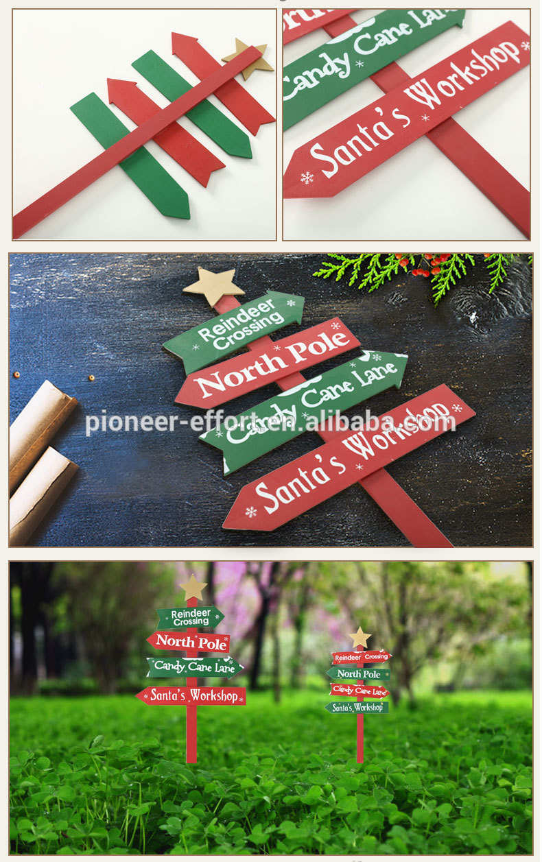 2019 New Products Wooden Christmas Decoration Stick  Santa workshop for gift 75cmH