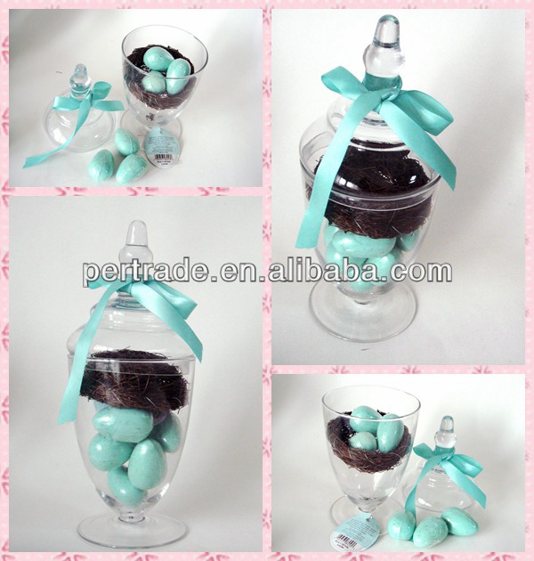 Handmade clear storage glass jar